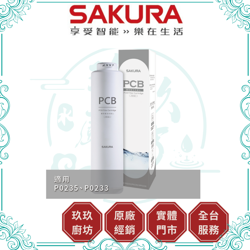 櫻花 SAKURA F-0162 雙效複合式濾心 